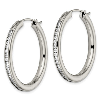 Titanium CZ Hoop Earrings