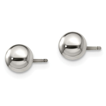 Titanium Polished 6mm Ball Post Earrings