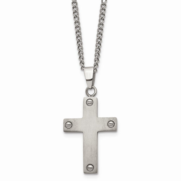 Titanium Cross 22in Necklace