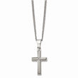 Titanium .03ct. Diamond Accent Cross 22in Necklace