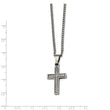 Titanium .03ct. Diamond Accent Cross 22in Necklace
