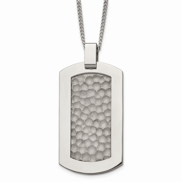 Titanium Hammered Pendant Necklace