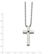 Titanium Polished 1/2pt. Diamond Cross Necklace