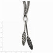 Titanium/Ster.Sil Black Ti Polished Etched Spear 4 Chain Necklace