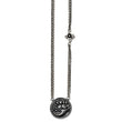 Titanium/Ster.Sil Black Ti Polished Etched Floral Necklace