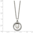 Titanium Polished w/ CZ and Freshwater Cultured Pearl Necklace