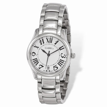 Ladies Chisel Stainless Steel White Dial Watch