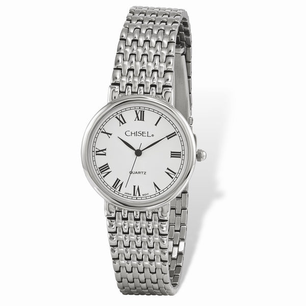 Mens Chisel Stainless Steel White Dial Watch