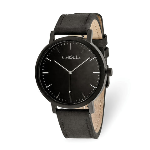 Chisel Matte Black IP-plated Black Dial Watch