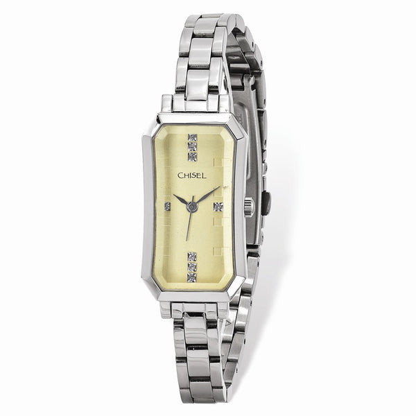 Ladies Chisel Stainless Steel Champagne Dial Watch