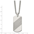 Tungsten Textured & Polished Dog Tag Necklace
