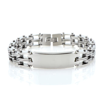 Men's Stainless Steel High Polish Medical ID Bracelet 8.50 inches - Birthstone Company