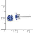 Sterling Silver Rhodium-Plated Blue Swarovski Crystal Birthstone Earrings - Birthstone Company
