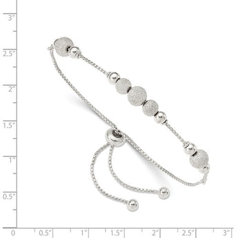 Sterling Silver Beaded Adjustable Bracelet - Birthstone Company