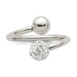Stainless Steel Polished With Preciosa Crystal Ring - Birthstone Company