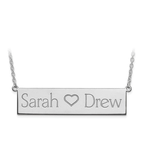 Couple's Name Bar Necklace - Birthstone Company